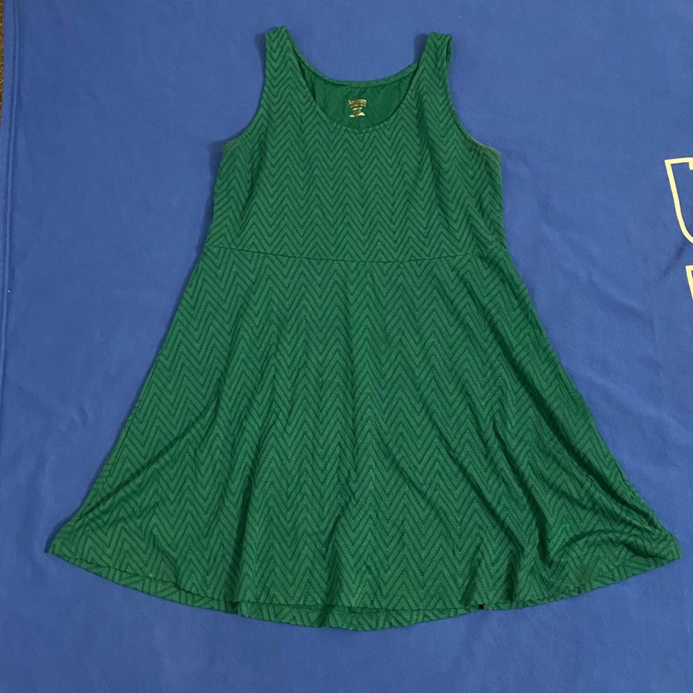 Green Chevron Pattern Dress
